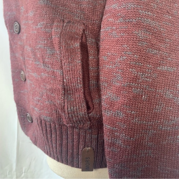 Cozy Y2K Cardigan Sweater with Geometric Pattern and Shawl Collar - Picture 6 of 9